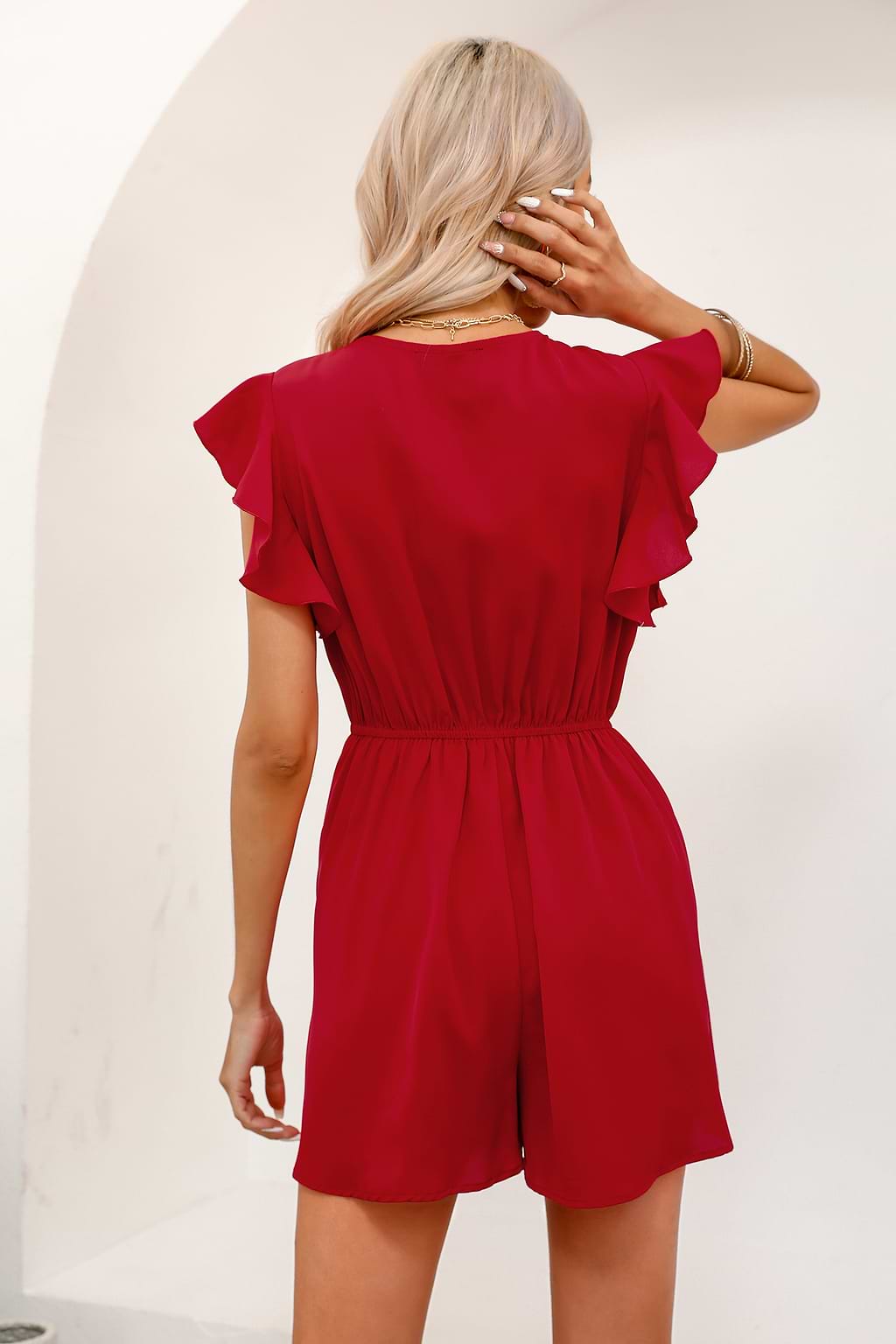 Petra Ruffled Drawstring Romper