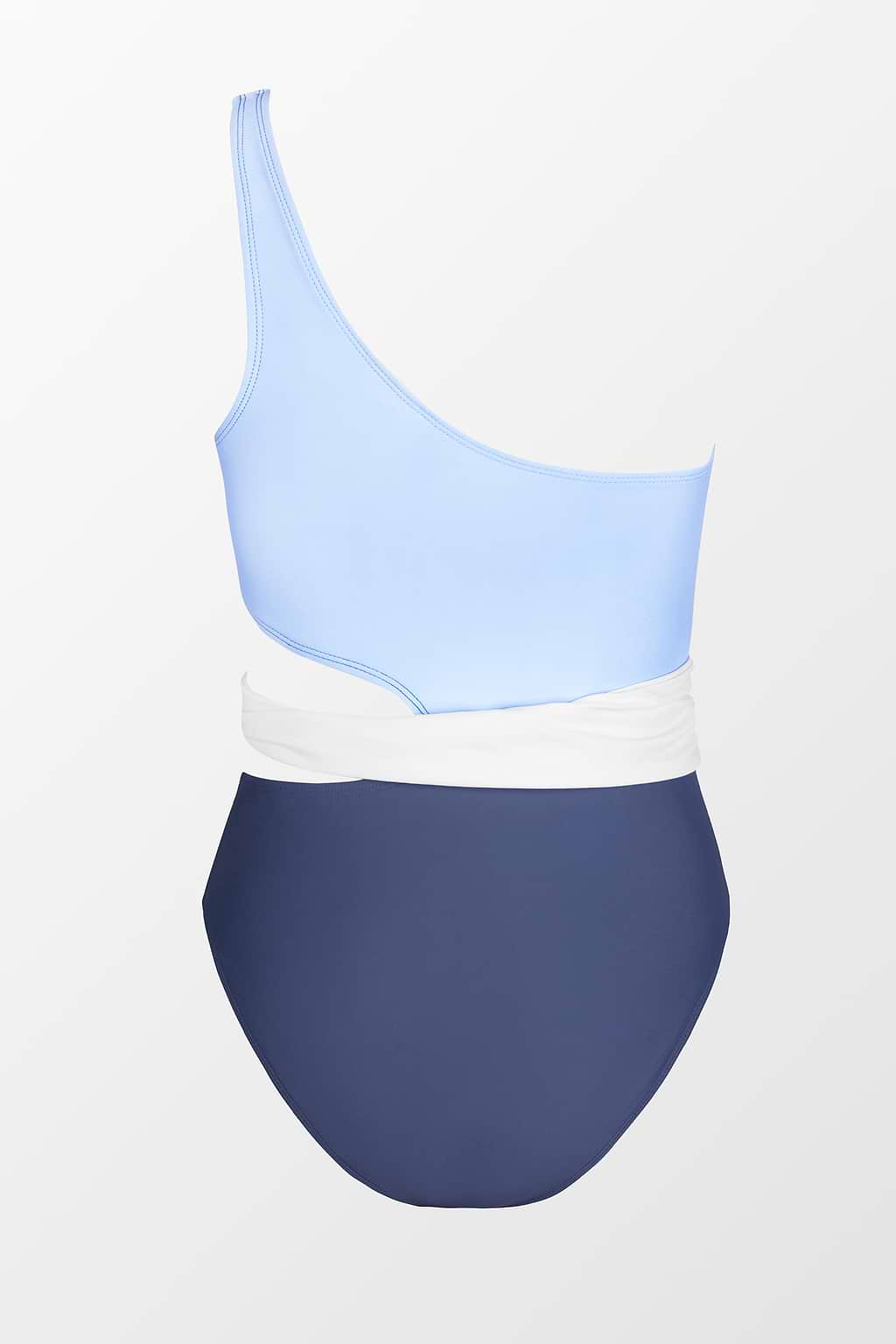 Santorini Solid Colorblock Cutout One Piece Swimsuit