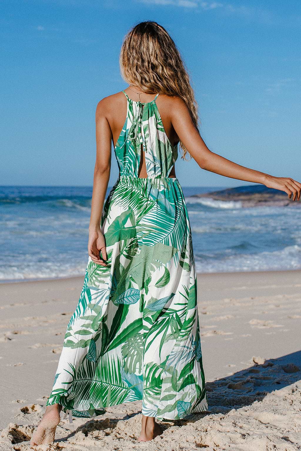 Noa Leafy Cutout Maxi Dress