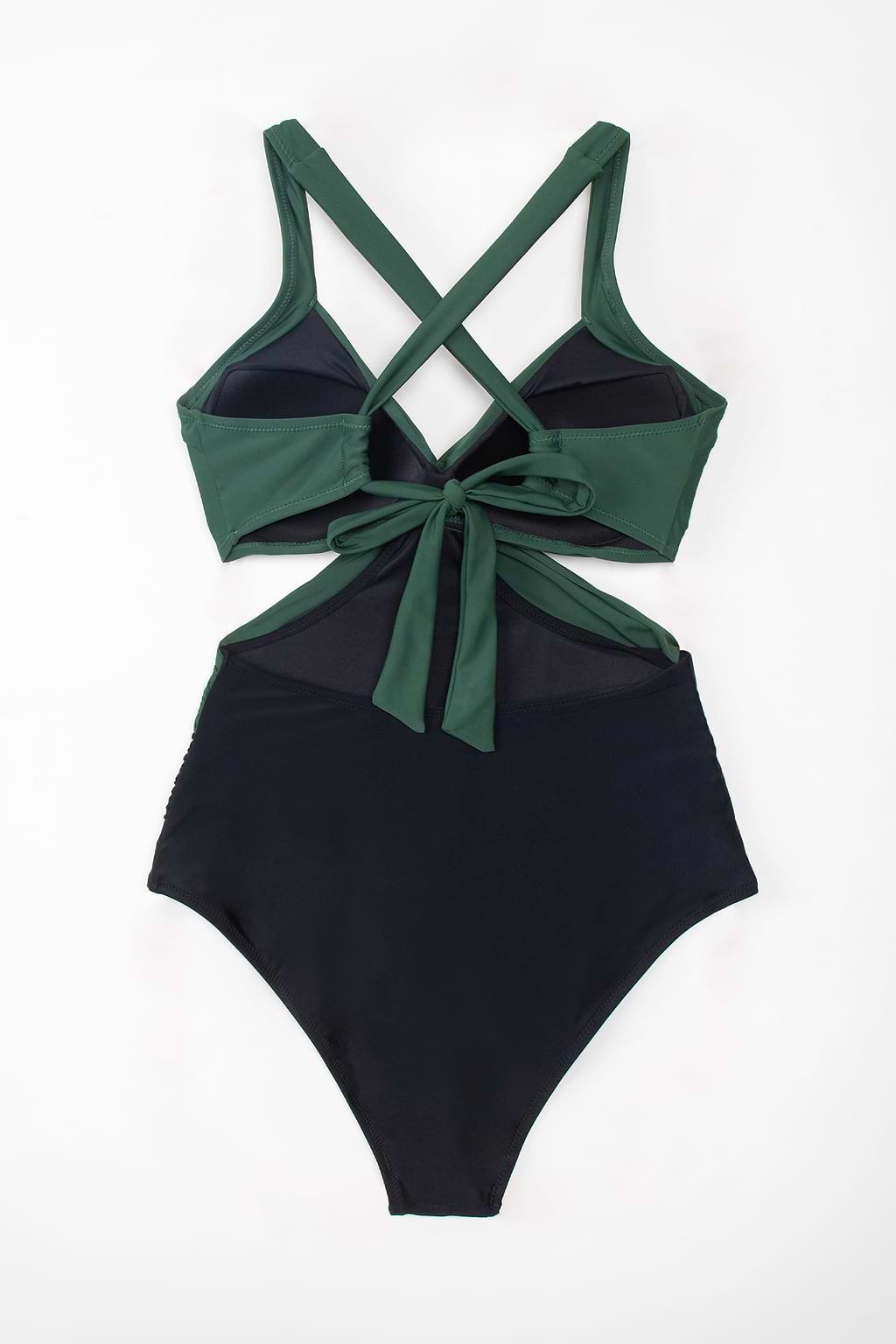 Maillot de bain une pièce croisé en blocs de couleurs