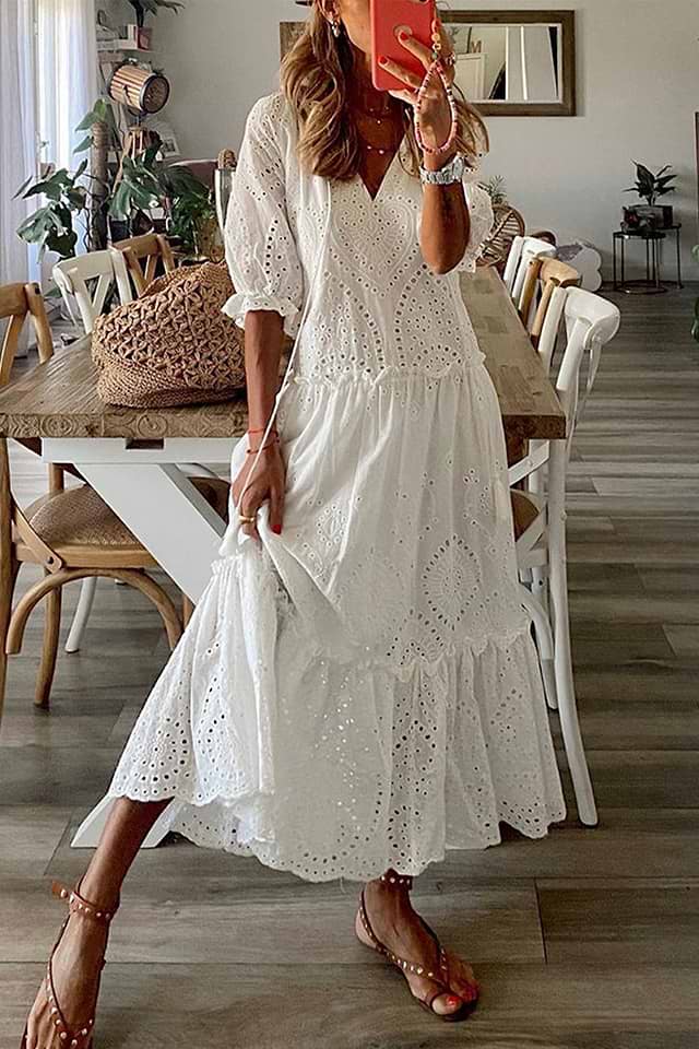 rustic lace dress Rustic Lace Wedding Dresses Sheath Beach Boho Wedding Dresses W0086 Ivory / US12 main image 0