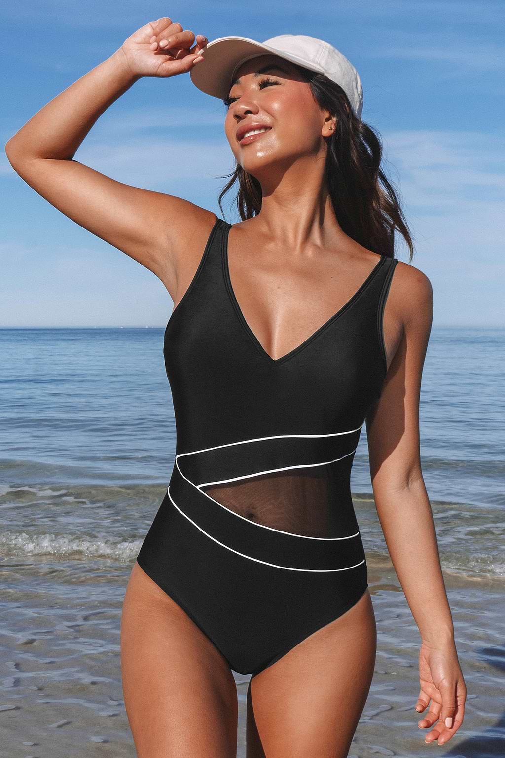 Tempest Colorblock Mesh One Piece Swimsuit