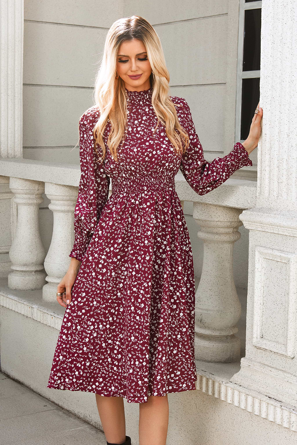 Jelena Ditsy Floral Smocked Maxi Dress
