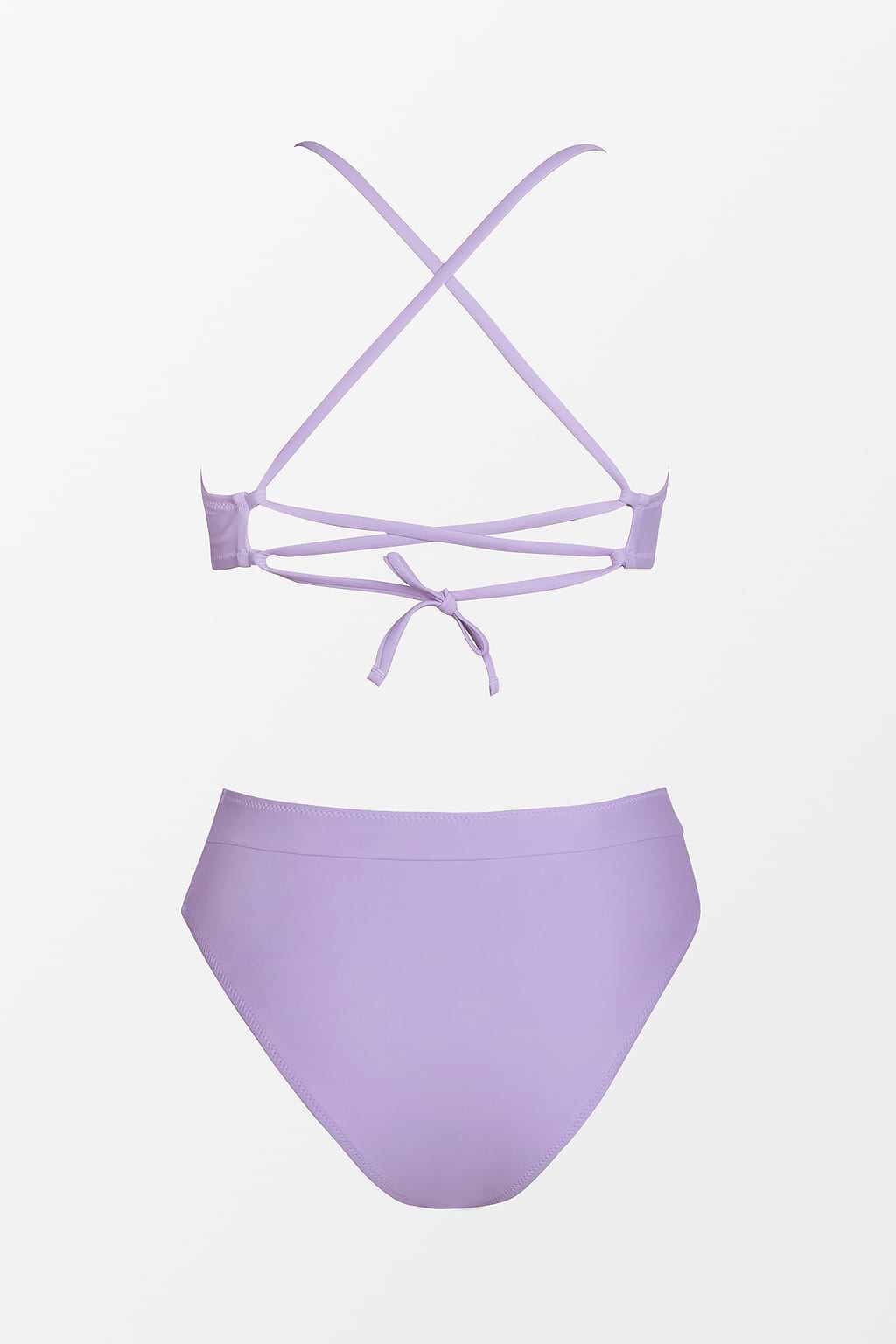 Bikini Morado con Tirantes Atados y Cintura Alta
