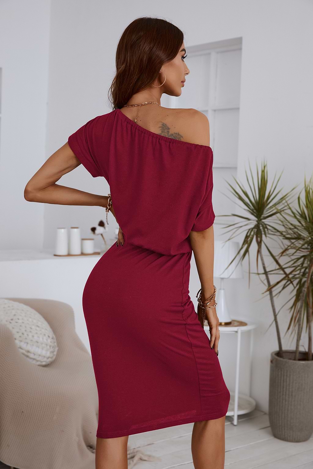 Rosalyn Off-the-Shoulder Midi Dress