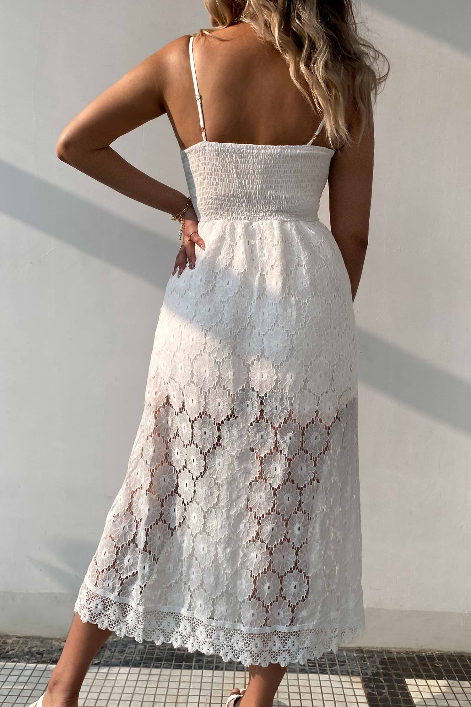 Thin Straps Ruching Smocking Jumpsuit
