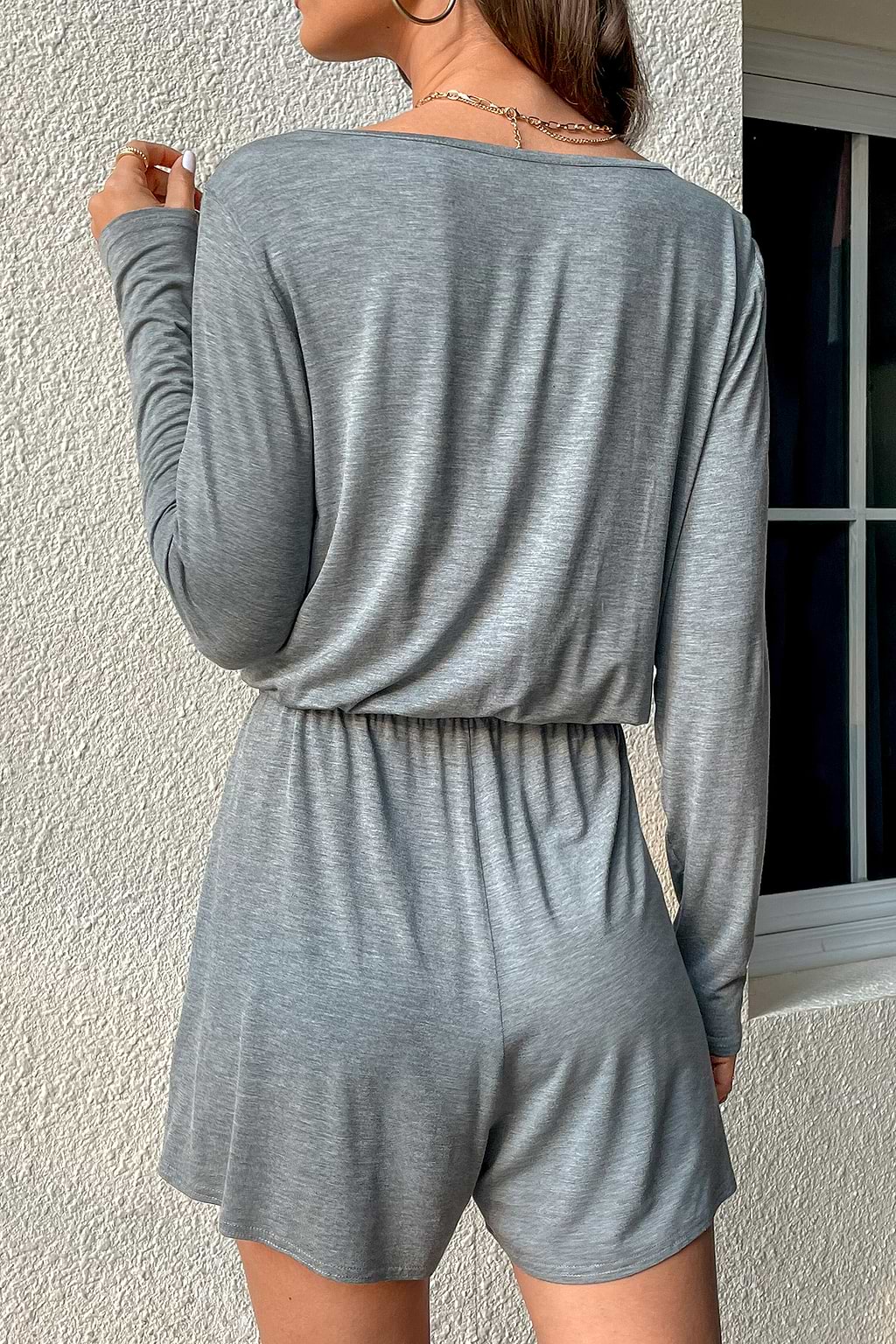 Ashton Drawstring Henley Romper