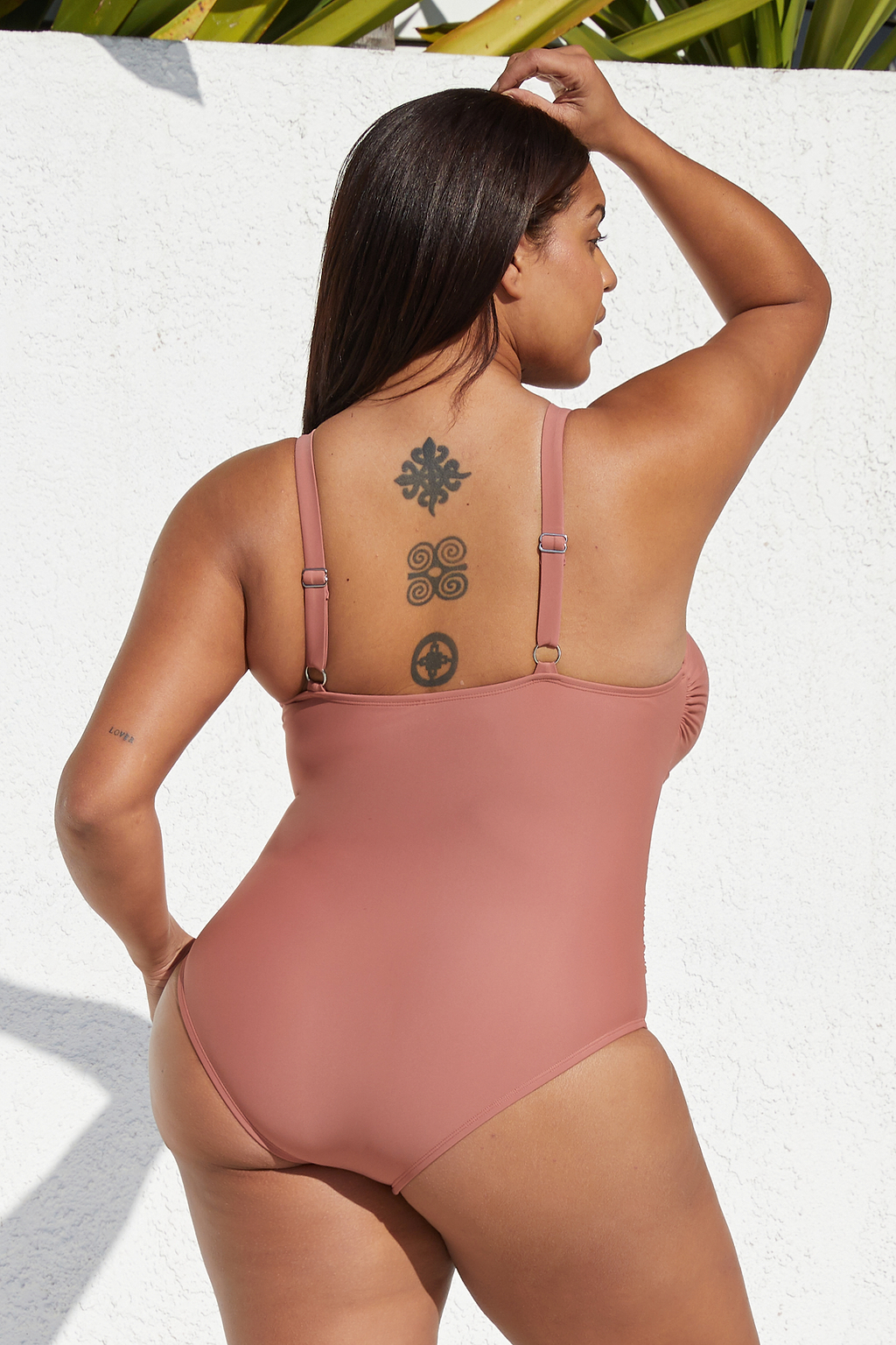 Boho Rhapsody Lace V-Neck Plus Size One Piece Swimsuit