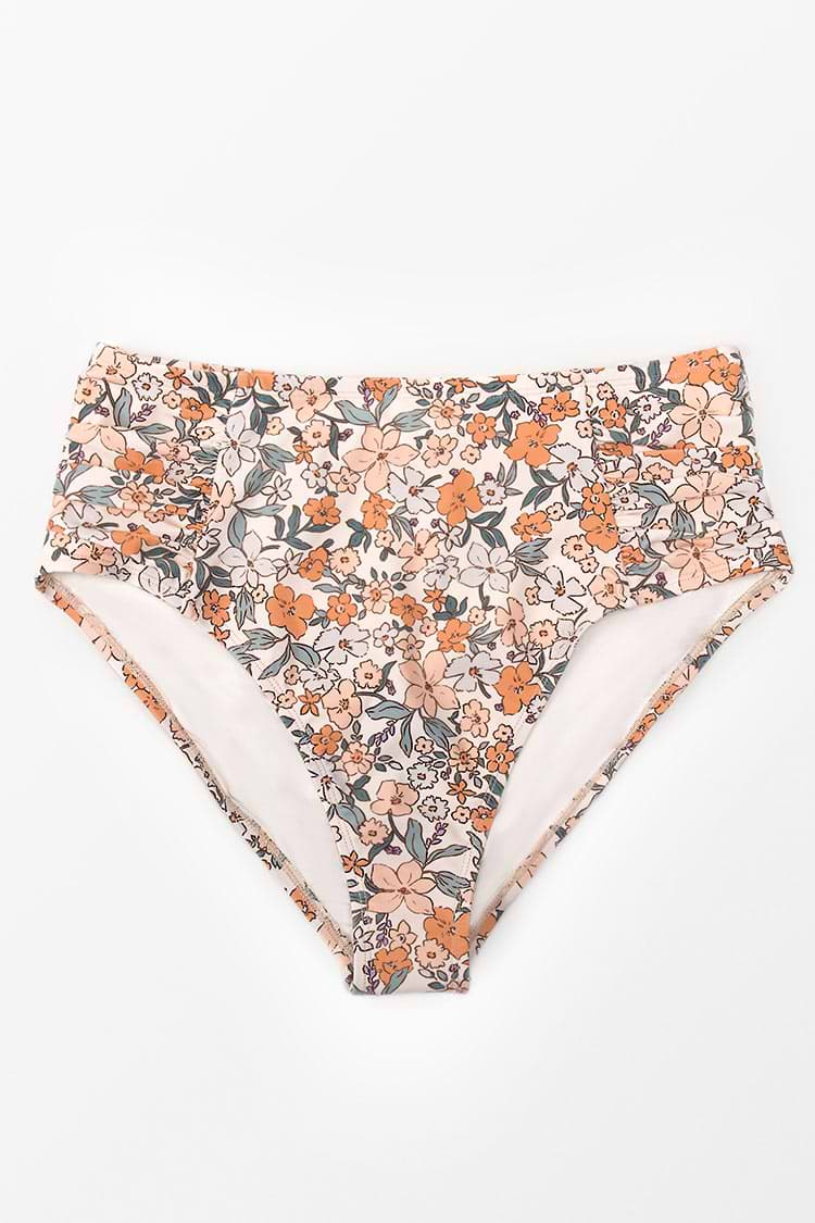 Gerüschtes Bikinioberteil in Übergröße mit Surplice-Imitat