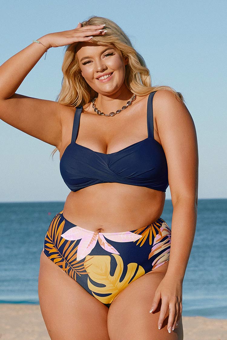 high waisted plus size bikini set
