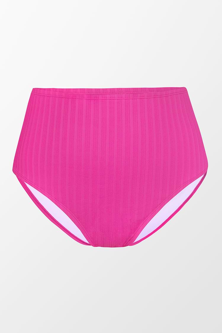 Plus Size Texture Tummy Control Bikini Bottom