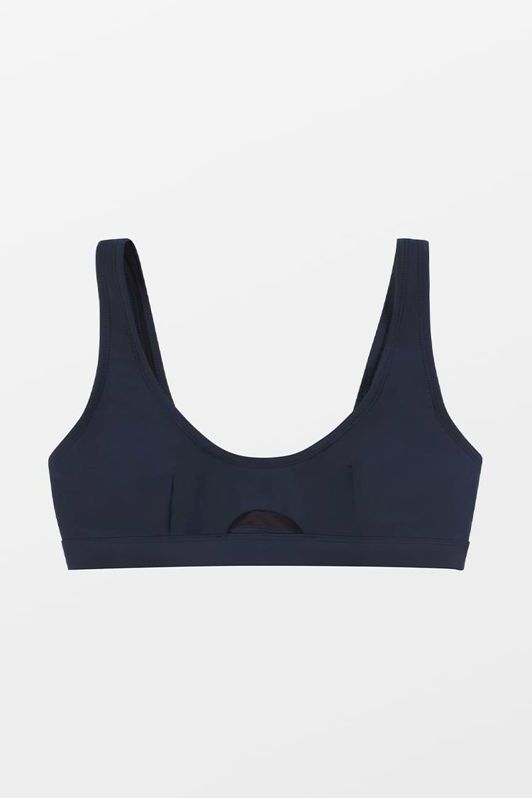 Bas de bikini taille haute Vapor Wave bleu marine
