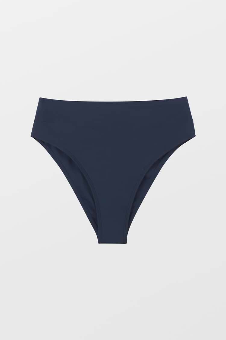 Bas de bikini taille haute Vapor Wave bleu marine