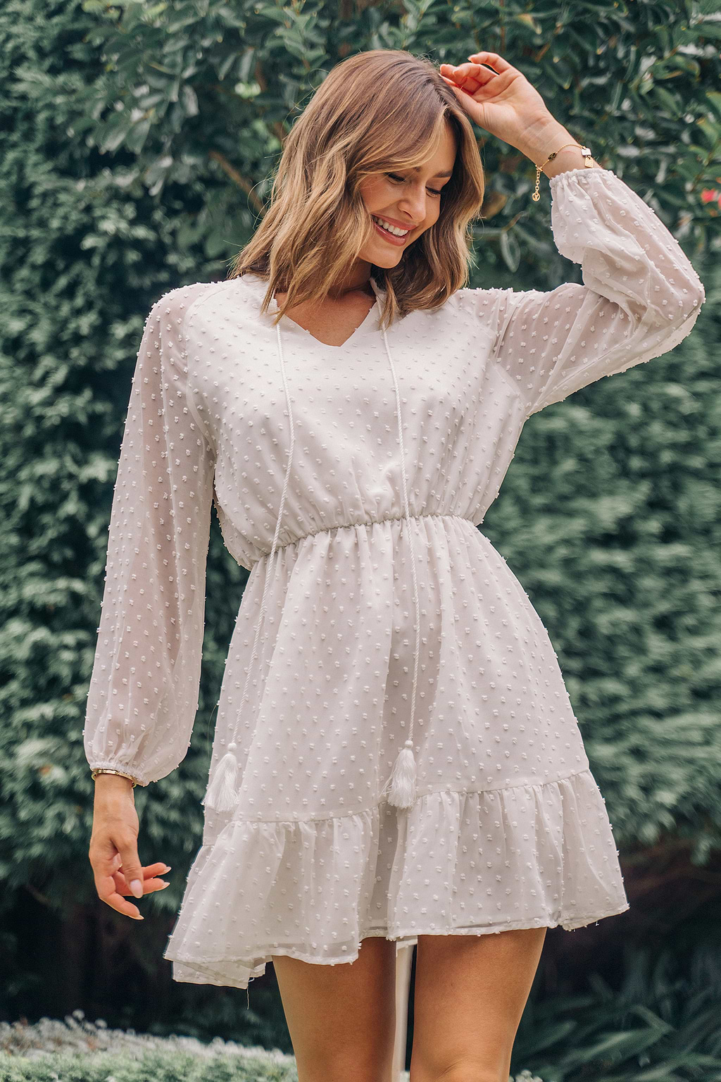 Big Beach Ruffle Lace Up Dress