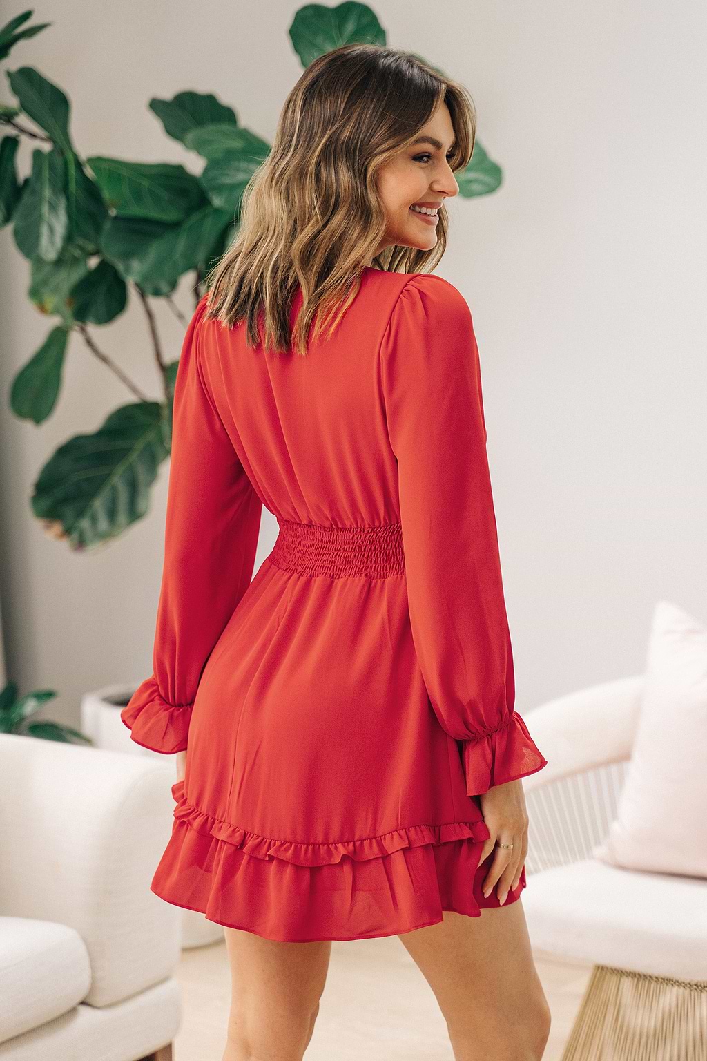 Always A Classic Sweet Tie Ruffle Cake Dress