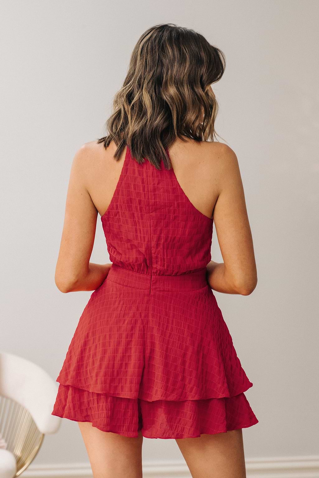 Butterfly Ruffle Round Neck Romper