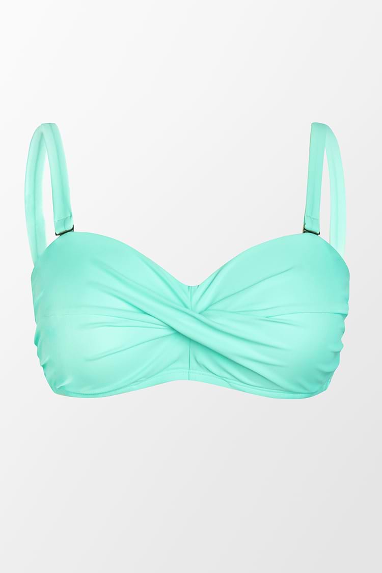 Große Größen Bikinihose mit High waist in Aquamarin