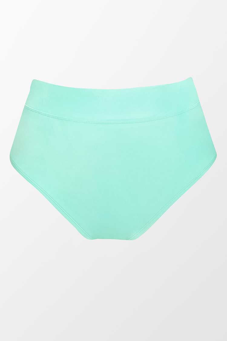 Große Größen Bikinihose mit High waist in Aquamarin