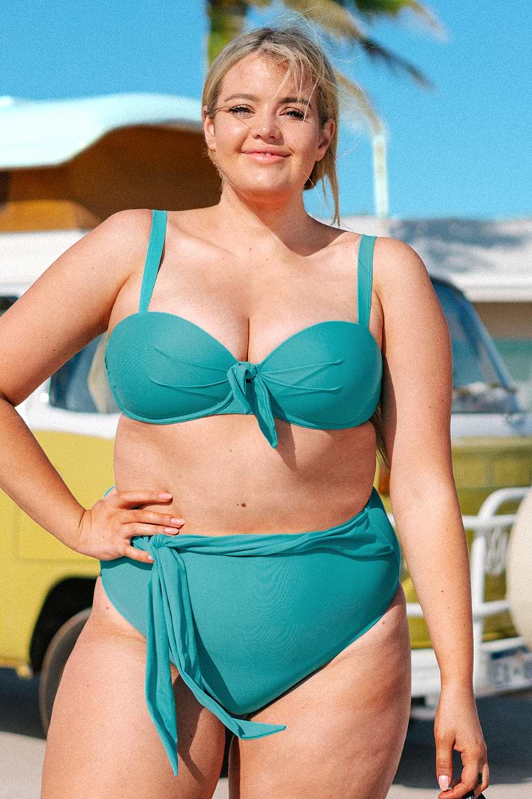 Tie Front Plus Size Bikini Bottoms