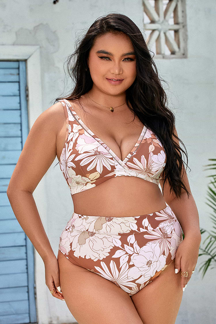 Kari Floral Plus Size Bikini Bottom