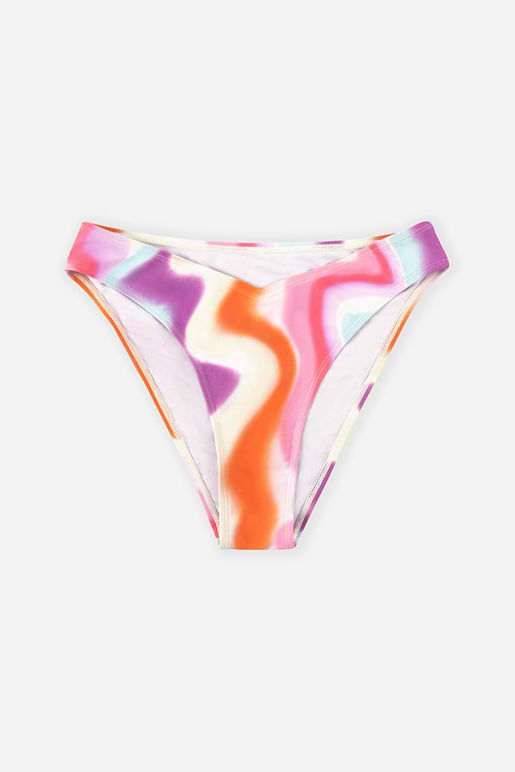 Retro Cheeky Hipster Bikinihose mit Allover-Wirbel-Druck