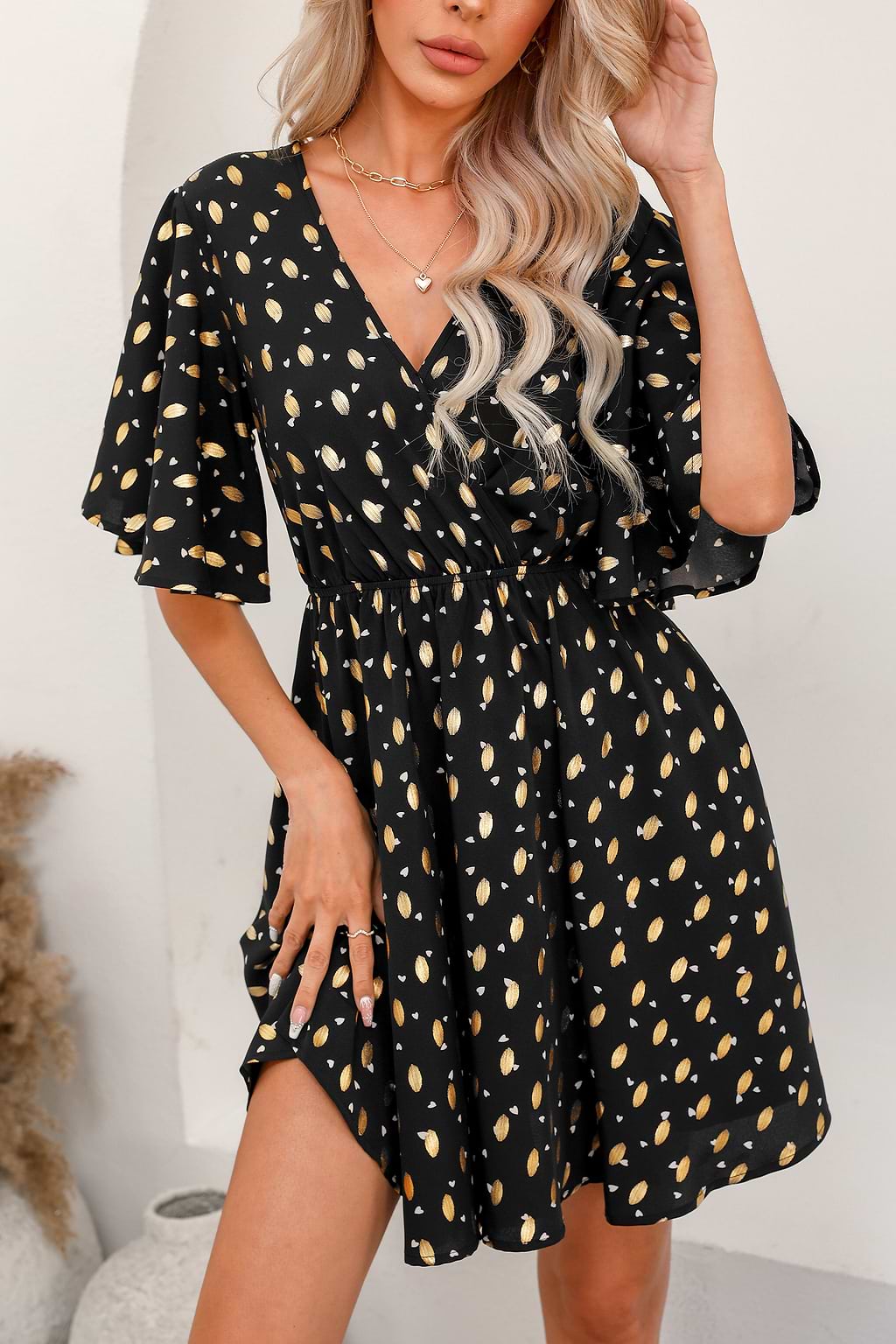 Kayley Polka Dot A-Line Mini Dress