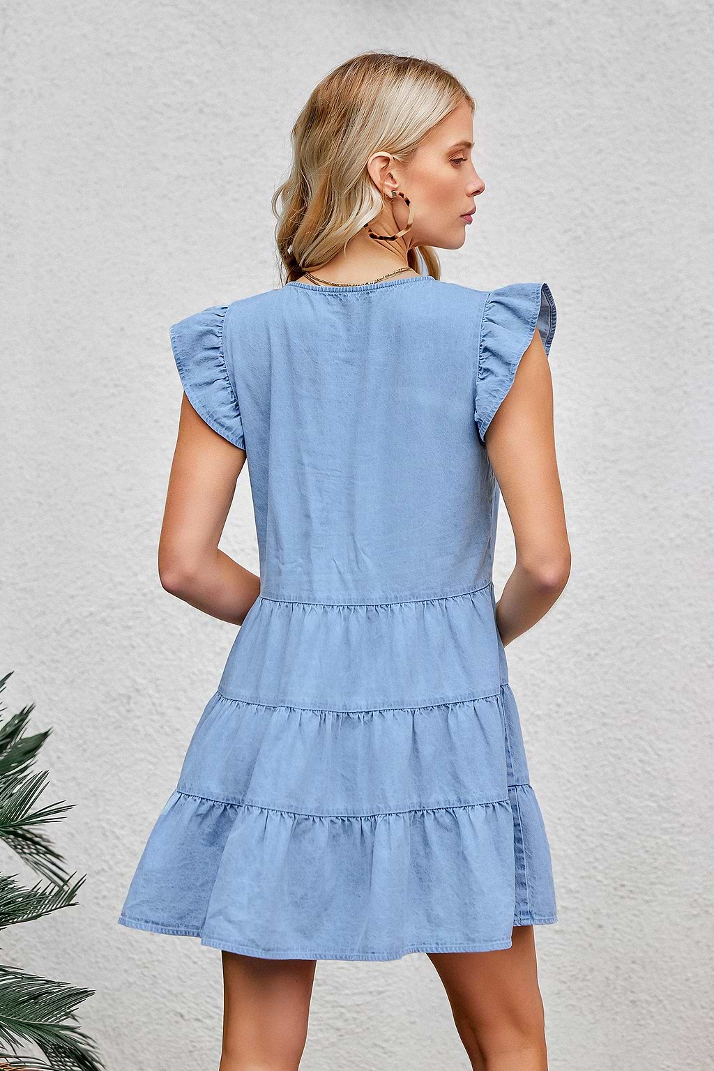 Vestido de cambray con botones al frente