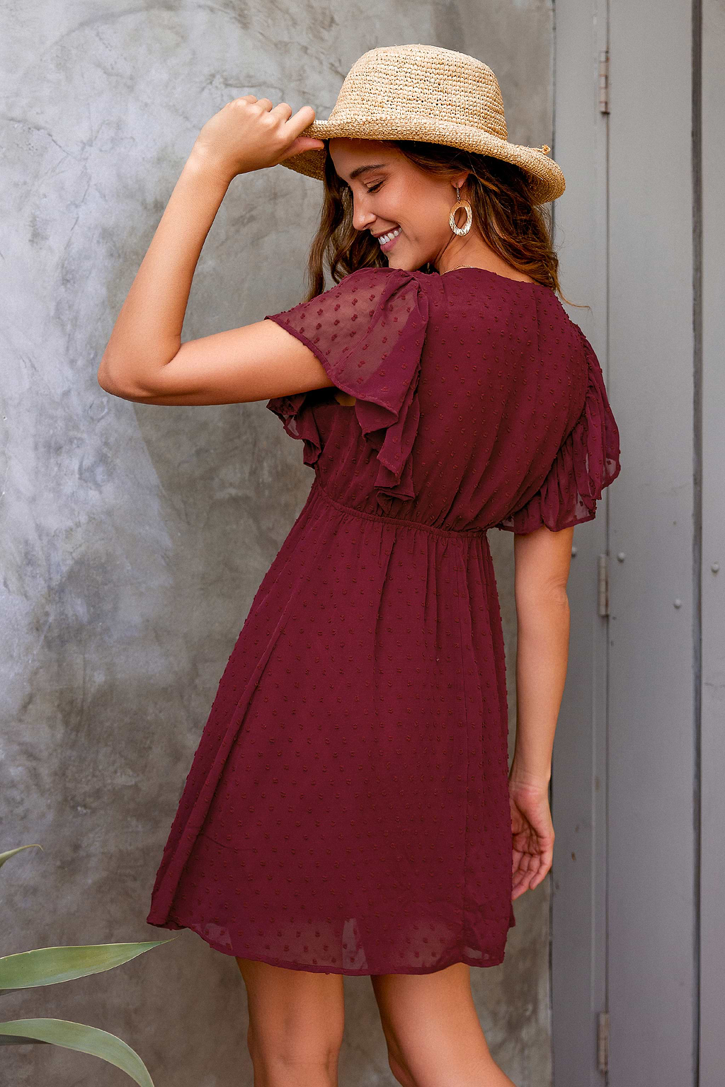 Magic Garden Clip Dot Chiffon Mini Dress