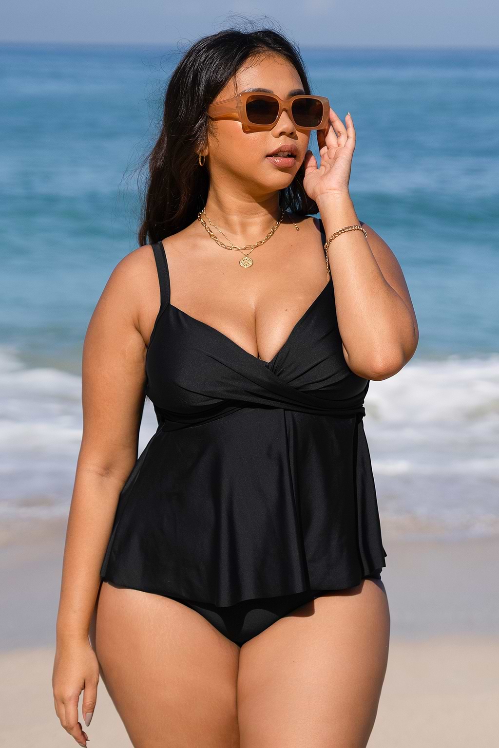 Boho Rhapdy V Neck Wrapped Tankini