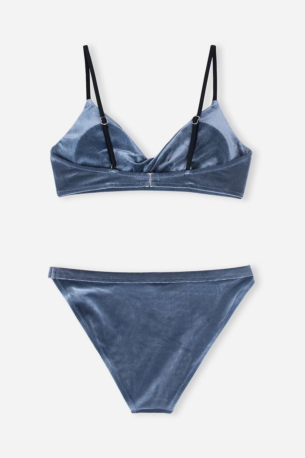 Bikini en velours gris argenté