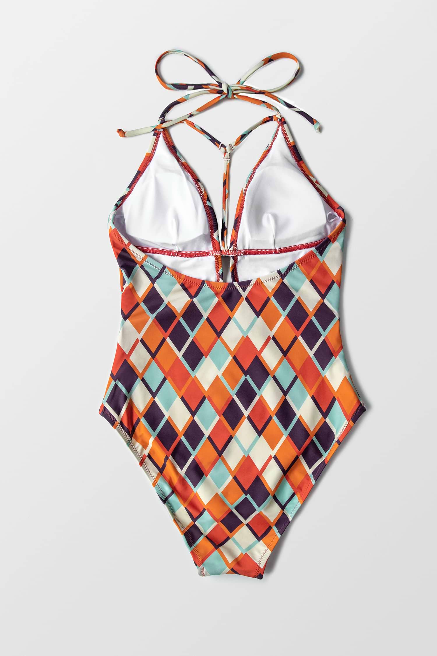 ゆん ERADIE GeometricPrint one piece Geometric Print Plunging Neckline One Piece Swimsuit
