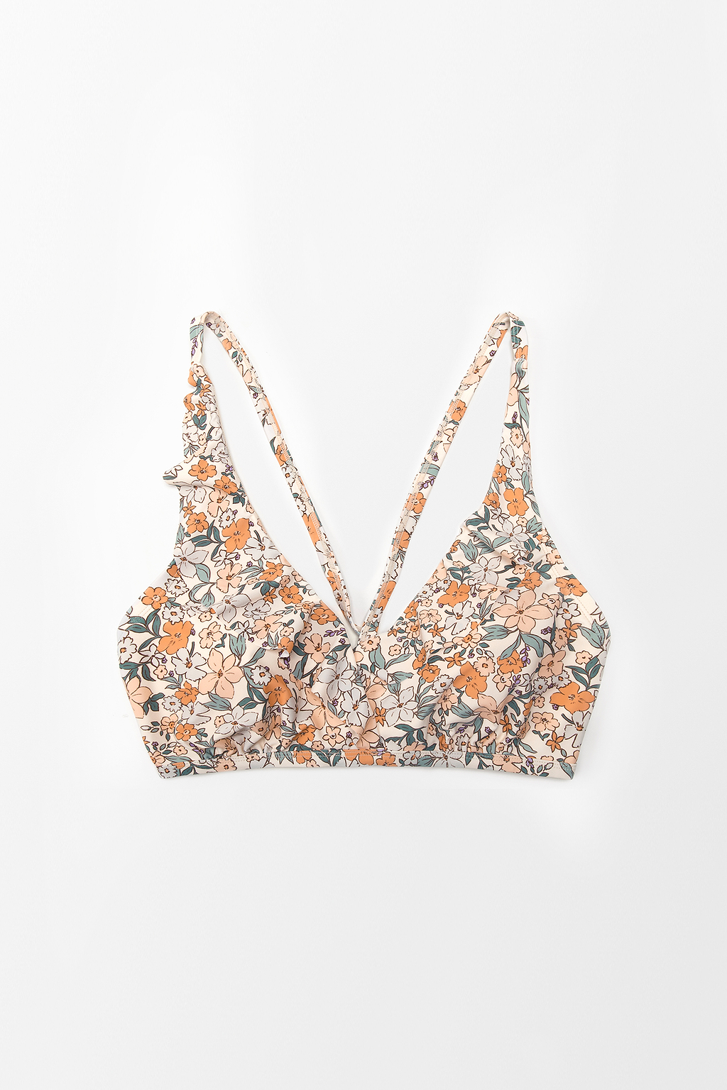 Top de bikini de talla grande con sobrepelliz sintético y volantes