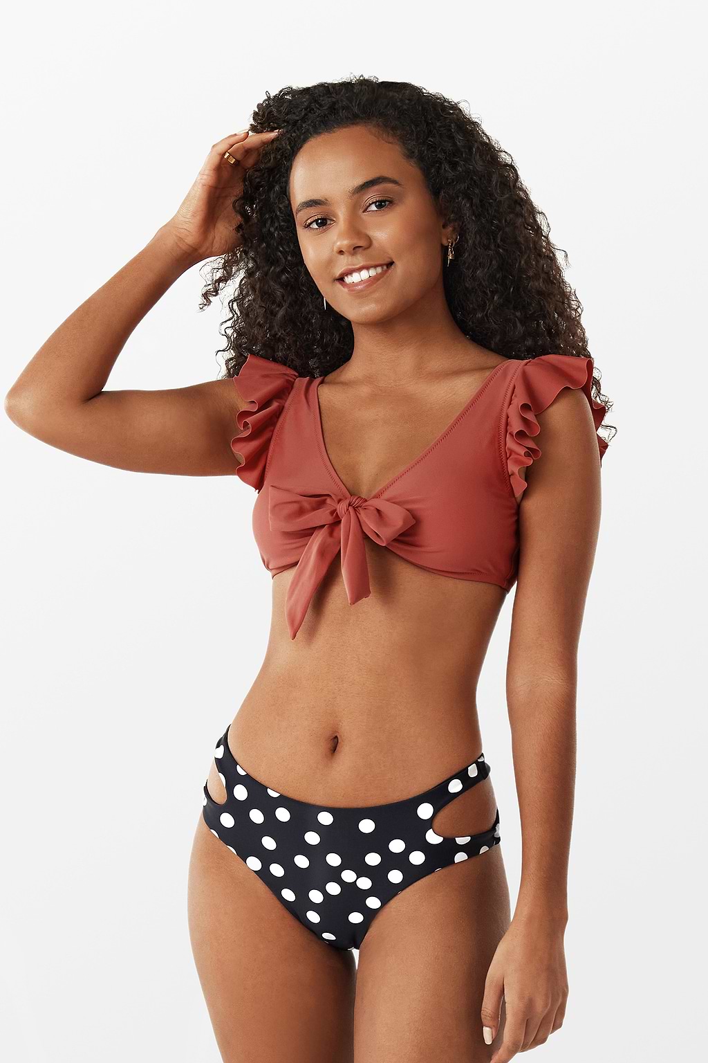 Retro Ruffle Bowknot Polka Dot Bikini