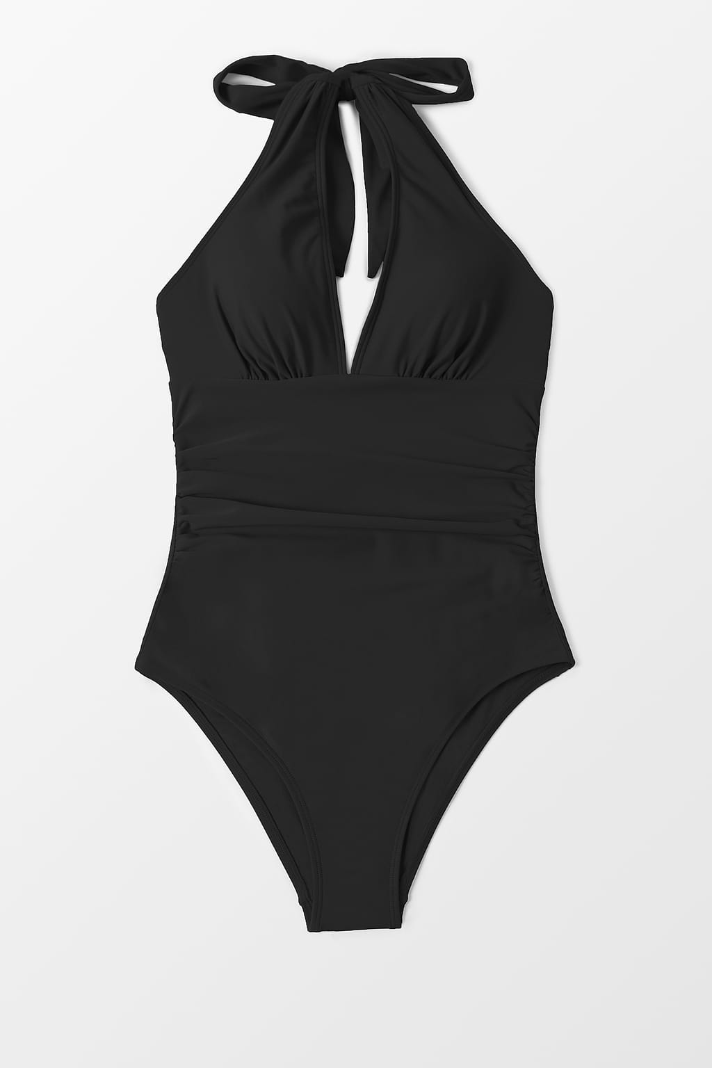 Maillot de bain une pièce froncé sur le devant noir