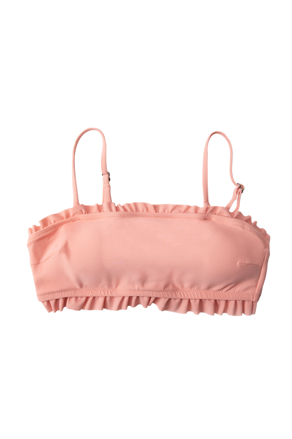 Peach Pearl Ruffle Bandeau Bikini Top