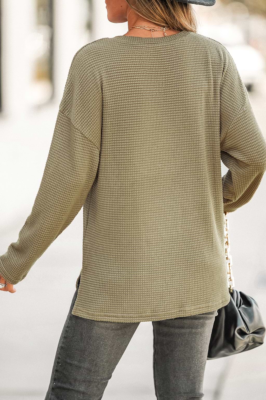 Anjanette V-Neck Pocket Oversized Tee