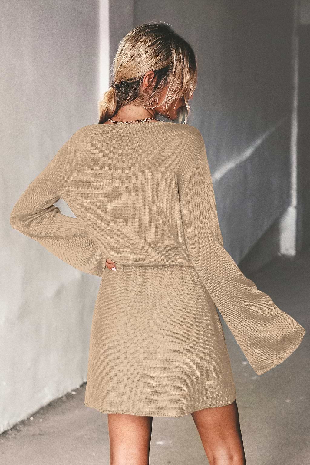 Mini Pulloverkleid mit Kordelzug