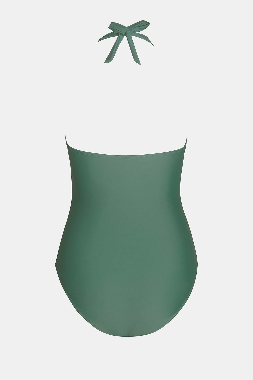 Tempest Ruched Sweetheart Halter Green One Piece Swimsuit