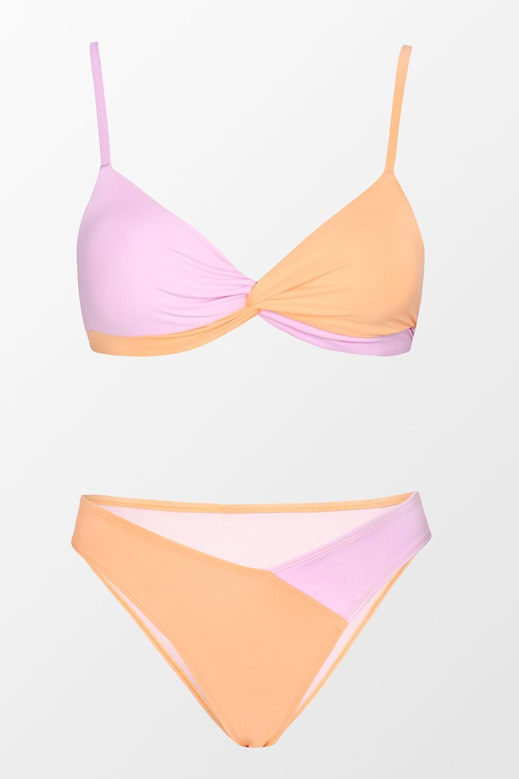 Spring Macaron Twist Shape Bralette and V Front Hipster Set