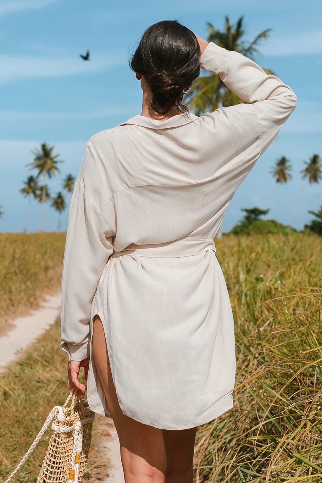 Johanna Belted Button Front Shirt Kimono