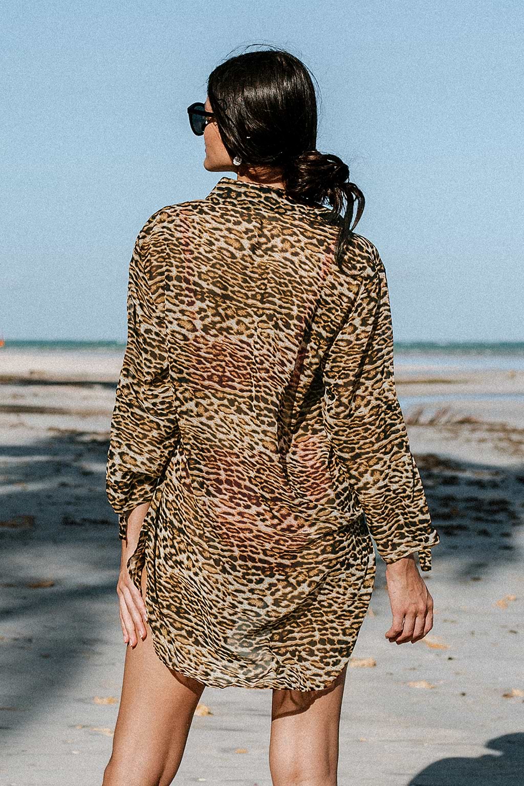 Carli Animal Print Open Front Cover Up