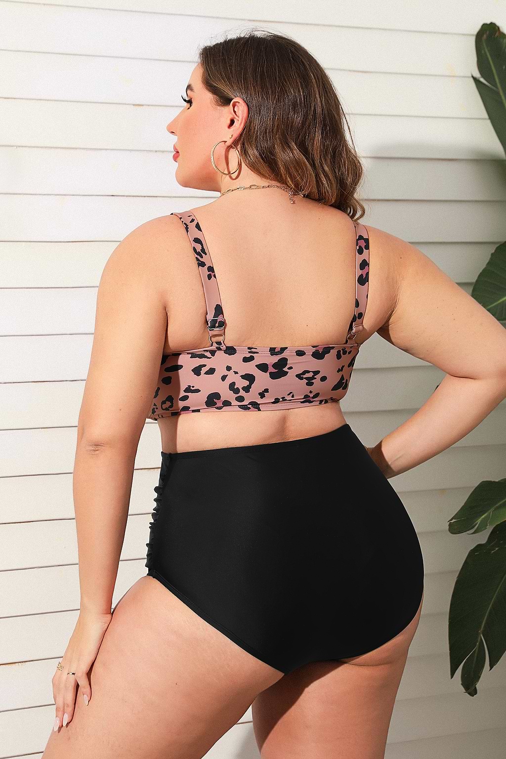 Once a Cheetah Twist Front Bralette & High Waist Bikini Swimsuit