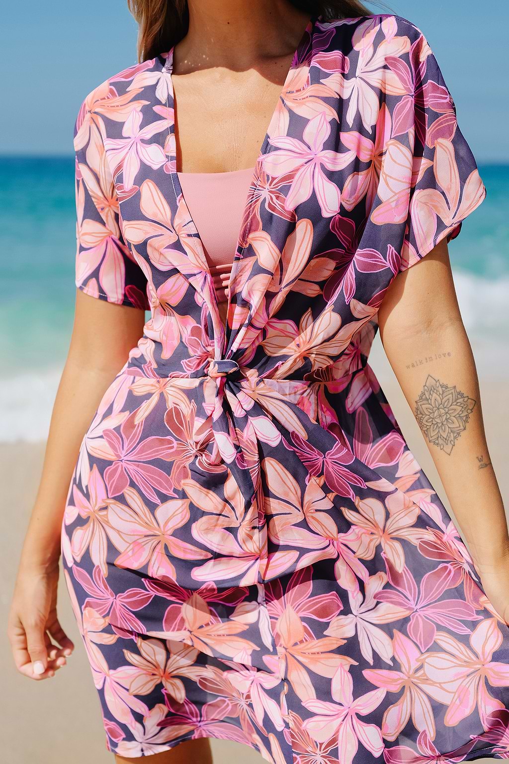 Vestido Cover-Up Floral Tropical