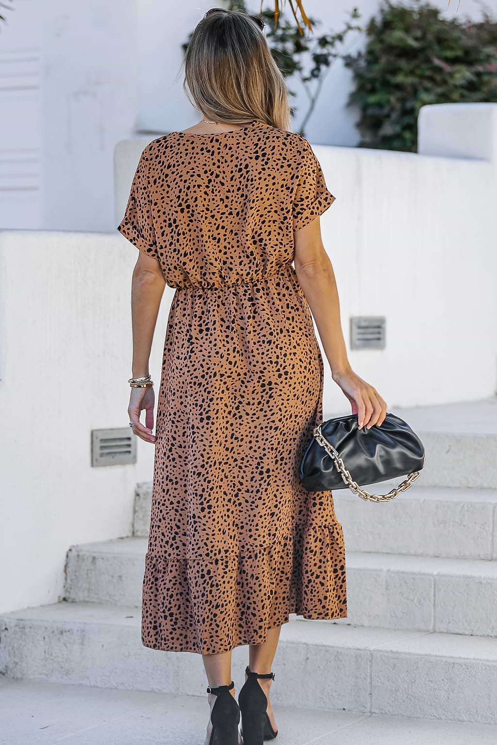 Mina Leopard Print Button-Front Dress