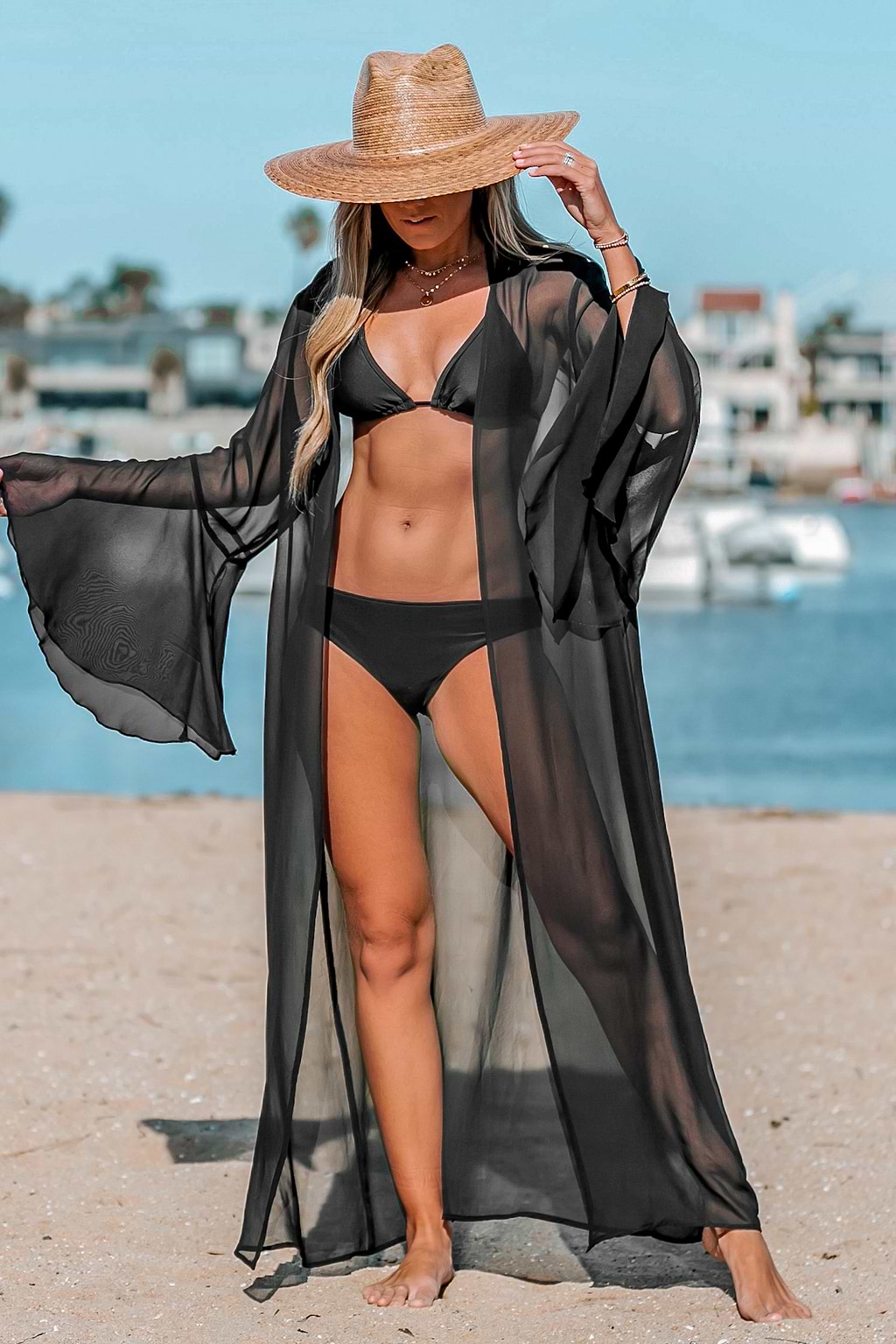 Snowflake Sheer Cover-Up Kimono