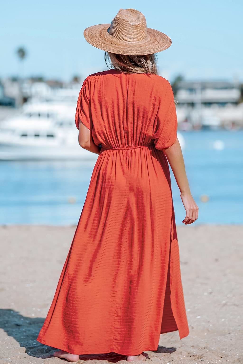 Allyssa Surplice Ruched Maxi Dress