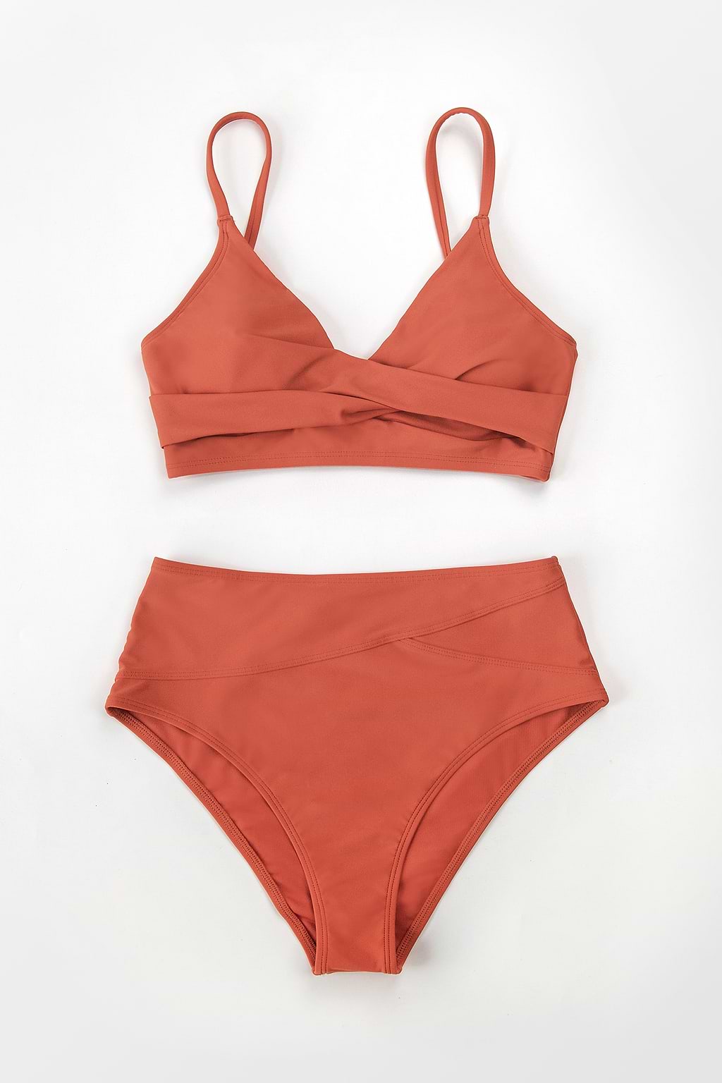 Roter Twist High-Waist Bikini