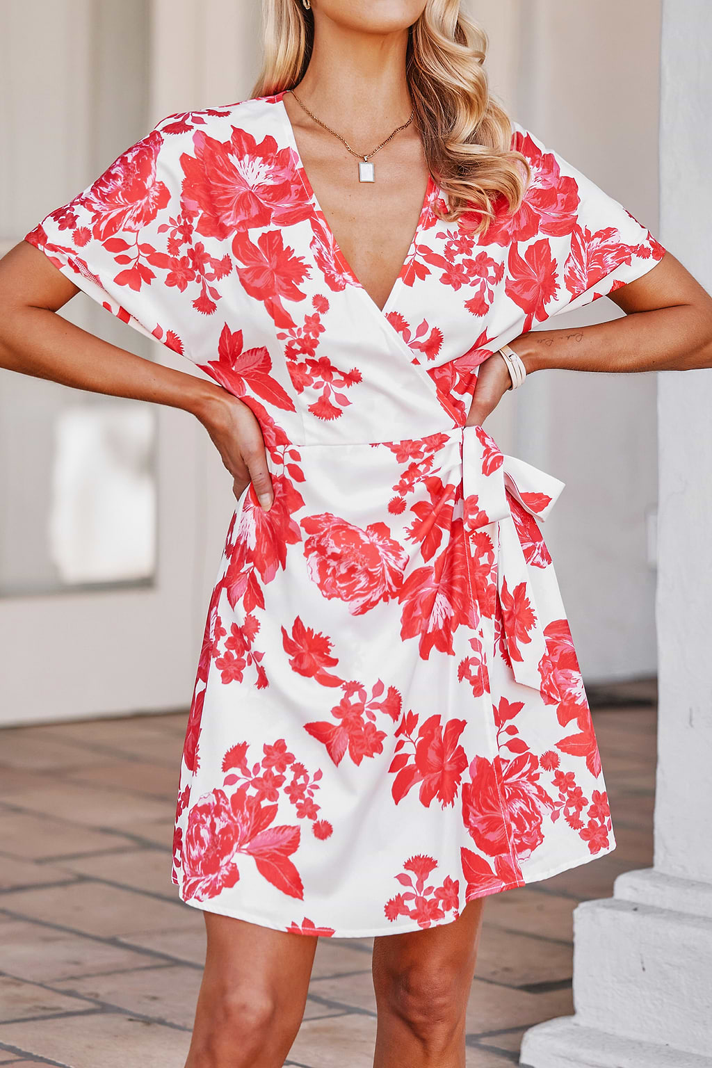 Floral Print Wrap Dress