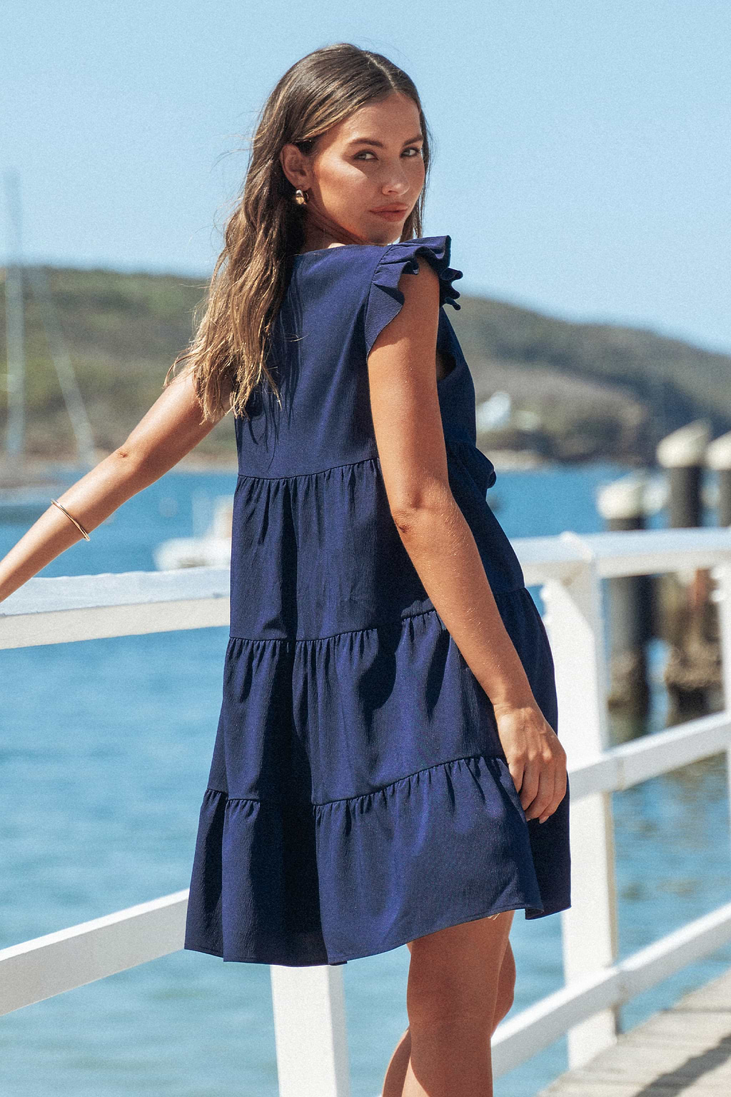 Robe babydoll mini à volants