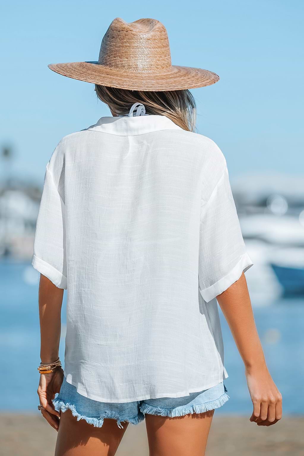 Semi-Sheer White Cover-Up Shirt